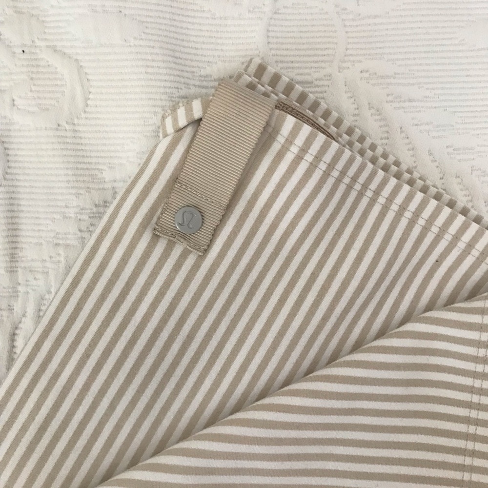 Cream and tan stripe vinyasa scarf